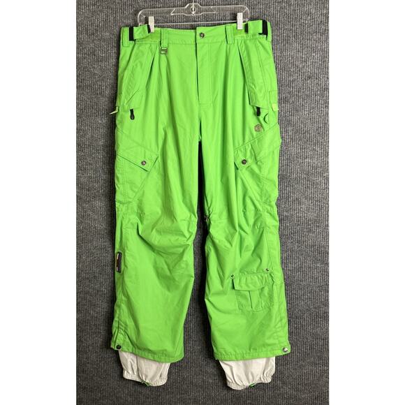 Sessions Mens Snowboarding Pants Size Large Green Warmth Rating 4 Ski Outdoor